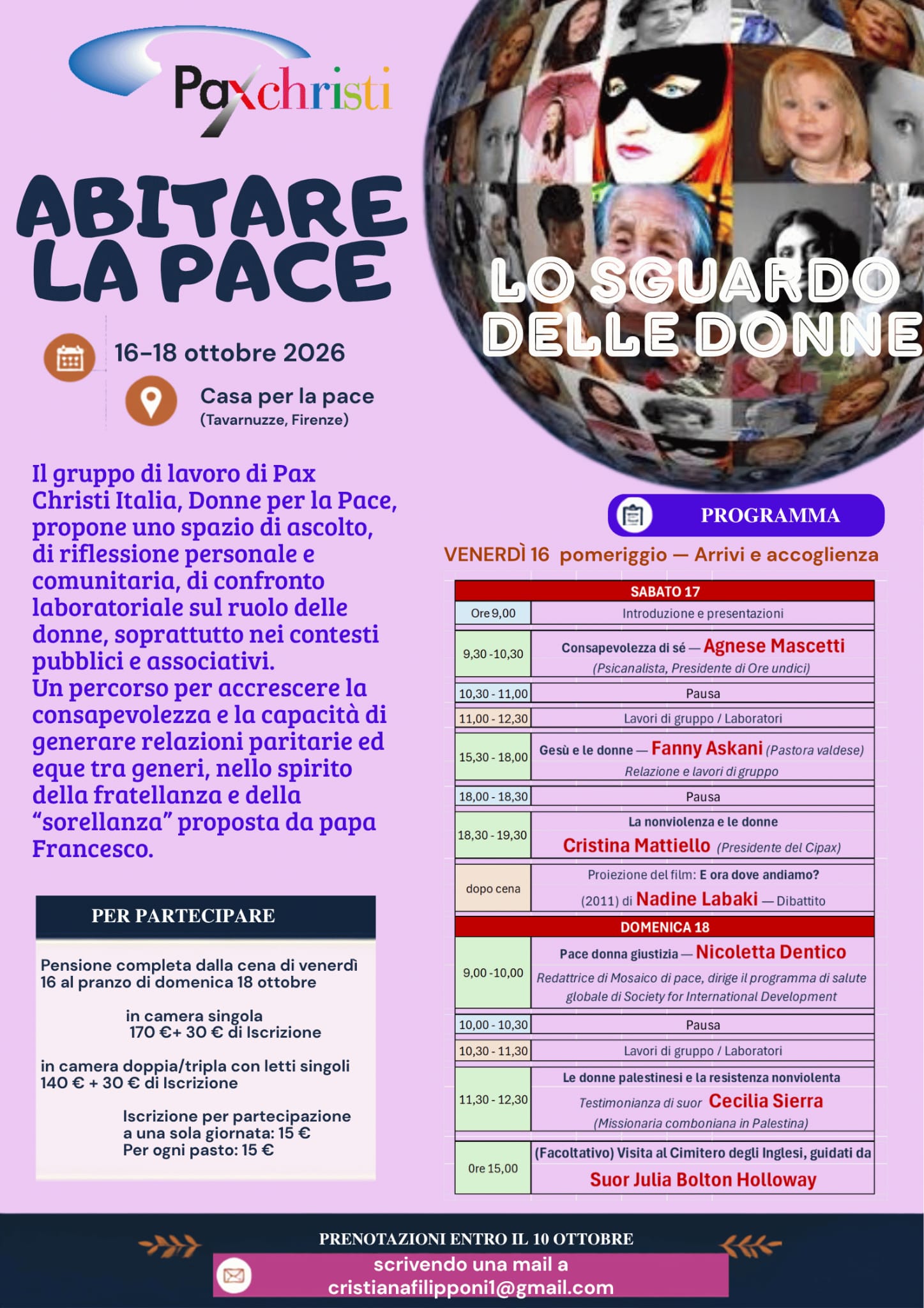 14-16 ottobre, Firenze: Abitare la pace
